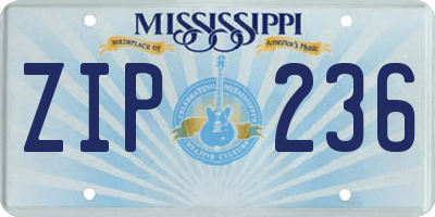 MS license plate ZIP236