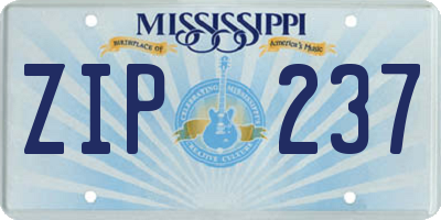 MS license plate ZIP237