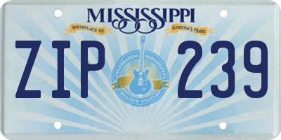 MS license plate ZIP239