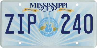 MS license plate ZIP240