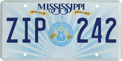 MS license plate ZIP242