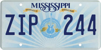 MS license plate ZIP244