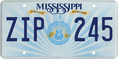 MS license plate ZIP245