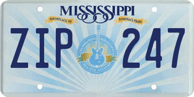MS license plate ZIP247