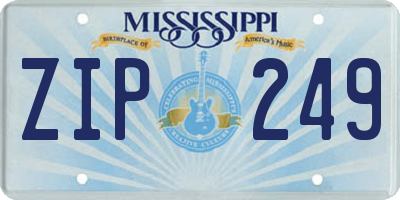MS license plate ZIP249