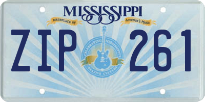 MS license plate ZIP261