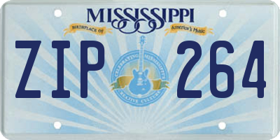 MS license plate ZIP264