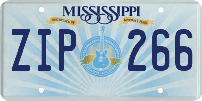 MS license plate ZIP266