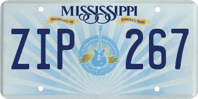 MS license plate ZIP267