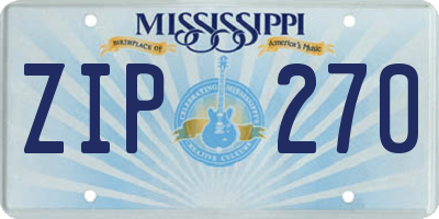 MS license plate ZIP270