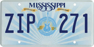 MS license plate ZIP271