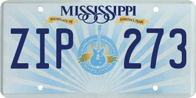MS license plate ZIP273