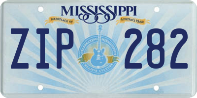 MS license plate ZIP282