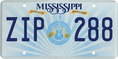 MS license plate ZIP288