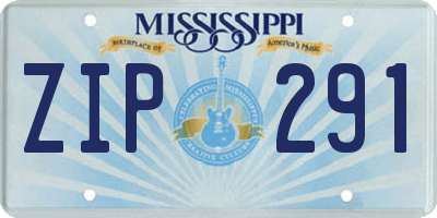 MS license plate ZIP291