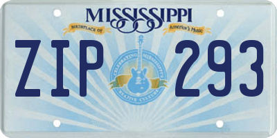 MS license plate ZIP293