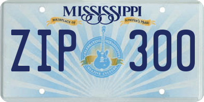 MS license plate ZIP300