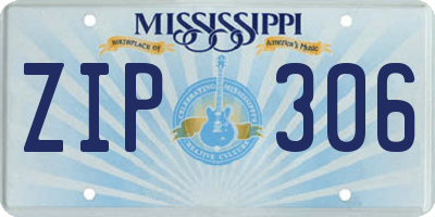 MS license plate ZIP306
