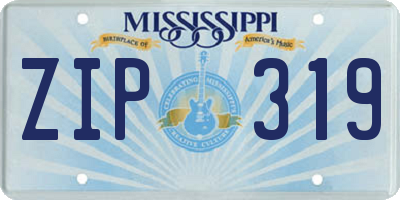 MS license plate ZIP319