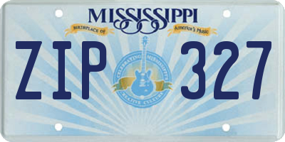 MS license plate ZIP327