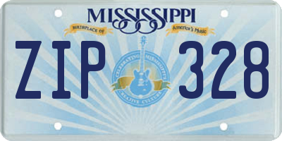 MS license plate ZIP328