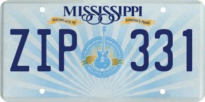 MS license plate ZIP331
