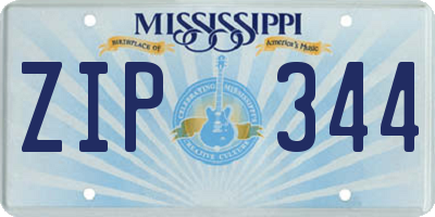 MS license plate ZIP344