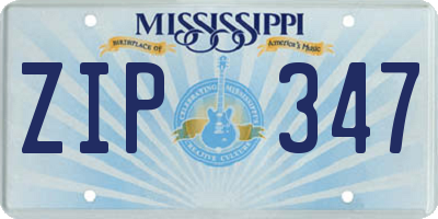 MS license plate ZIP347
