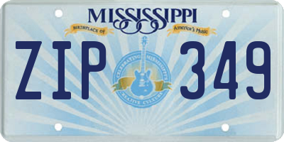 MS license plate ZIP349