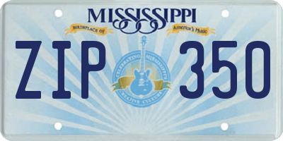 MS license plate ZIP350
