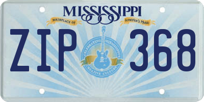 MS license plate ZIP368