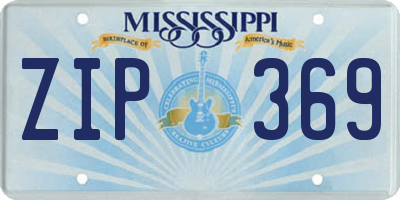 MS license plate ZIP369