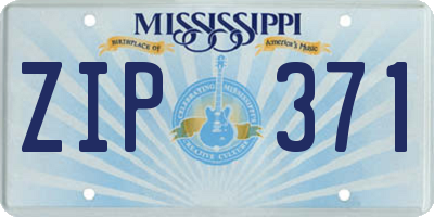 MS license plate ZIP371