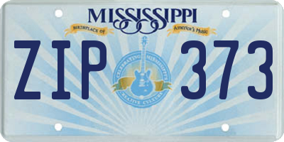 MS license plate ZIP373