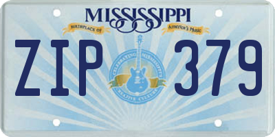 MS license plate ZIP379