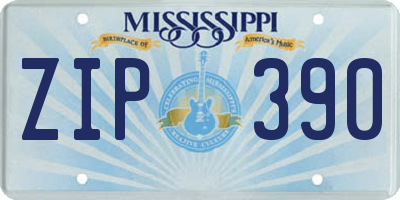 MS license plate ZIP390