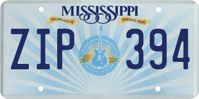 MS license plate ZIP394