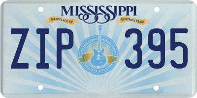 MS license plate ZIP395