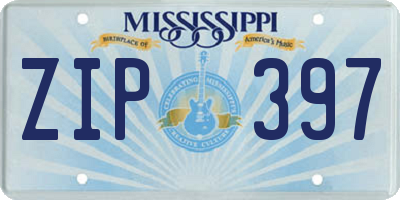 MS license plate ZIP397