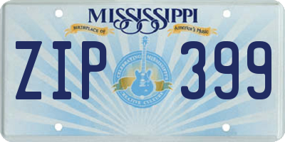 MS license plate ZIP399