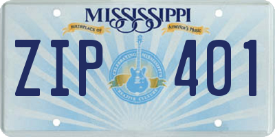 MS license plate ZIP401