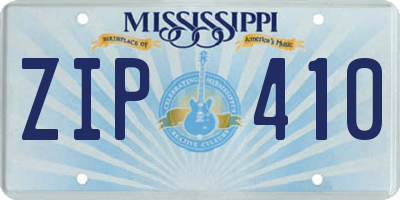 MS license plate ZIP410
