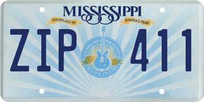 MS license plate ZIP411