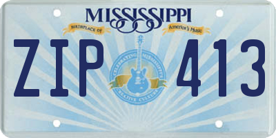 MS license plate ZIP413