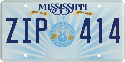 MS license plate ZIP414