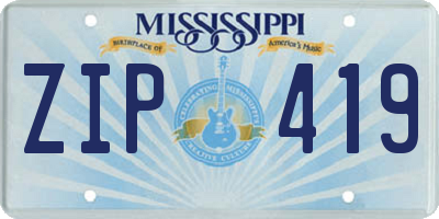 MS license plate ZIP419