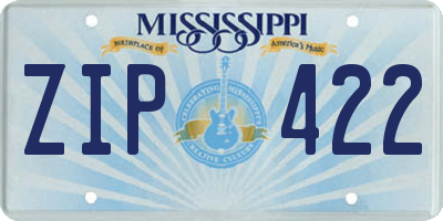 MS license plate ZIP422