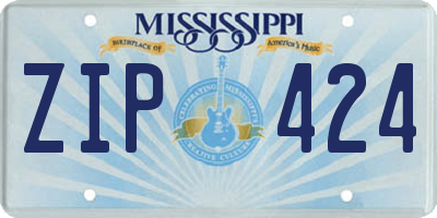 MS license plate ZIP424