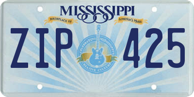 MS license plate ZIP425