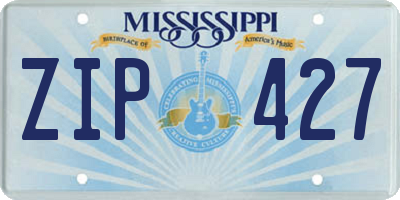 MS license plate ZIP427